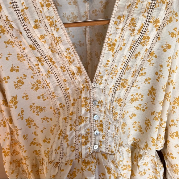 Torrid Yellow Floral Boho Flowy Blouse - Picture 3 of 4